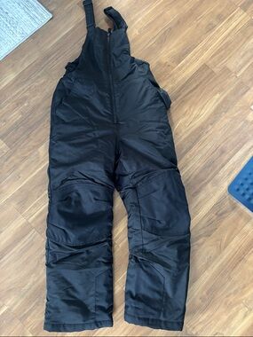 Cat & Jack Black Kids Snow Bib & Underlayer Set in Youth Size Large (10-12)